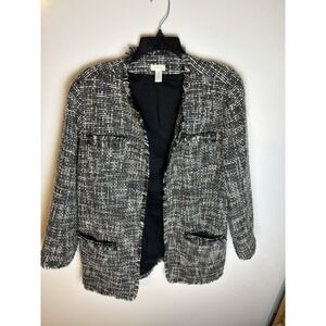 Chico's 2 XL Twill Lined Business Casual Long Occasion Blazer Jacket